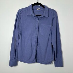 Pact Blue Button Down Shirt for Women